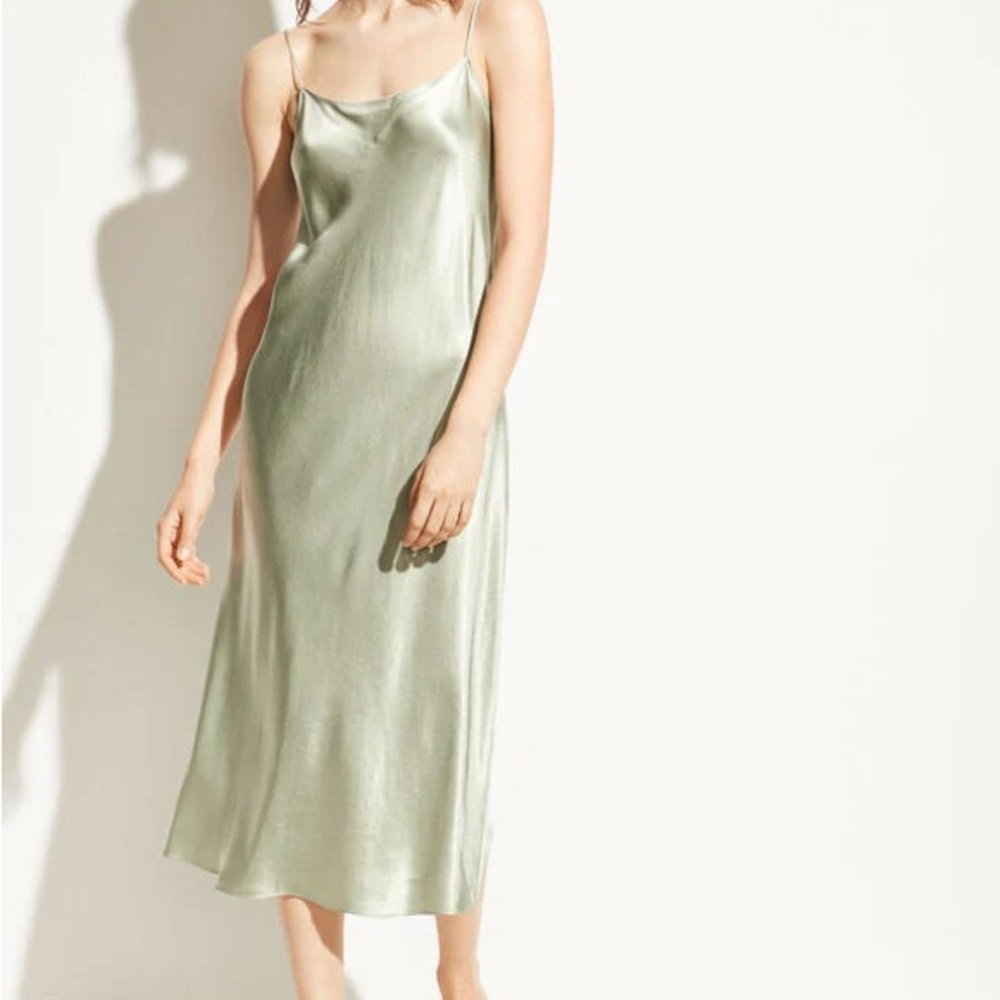 Vince gorgeous sage green silky slip tank dress